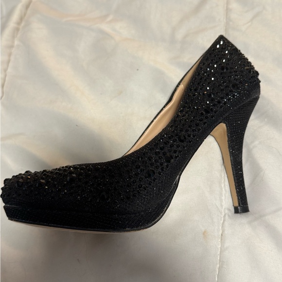 Chic Black Rhinestone Heels - Picture 11 of 16